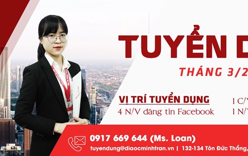 Công ty TNHH MTV Địa ốc Minh Trần tuyển dụng vị trí MARKETING 2021